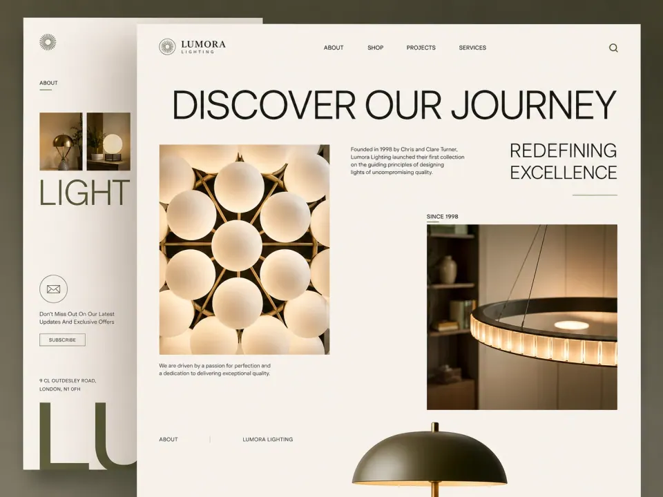 Lumora Lighting - Editorial commerce website